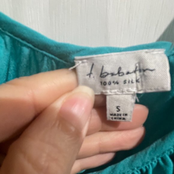 100% Silk Babaton Teal Camisole - Picture 2 of 5